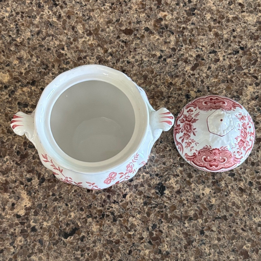 Ridgway Windsor Red Transferware Sugar Bowl - Picture 2 of 5